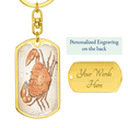 thumbnail image 3 of Celestial Crab Stainless Steel or 18k Gold Premium Swivel Dog Tag Keychain, 3 of 16