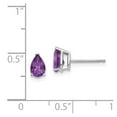 thumbnail image 2 of Primal Gold 14 Karat White Gold 6x4mm Pear Amethyst Earrings, 2 of 4