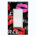 thumbnail image 1 of Metal Light Switch Plate Cover Lipstick Kisses Love Romance Black LOV008, 1 of 13