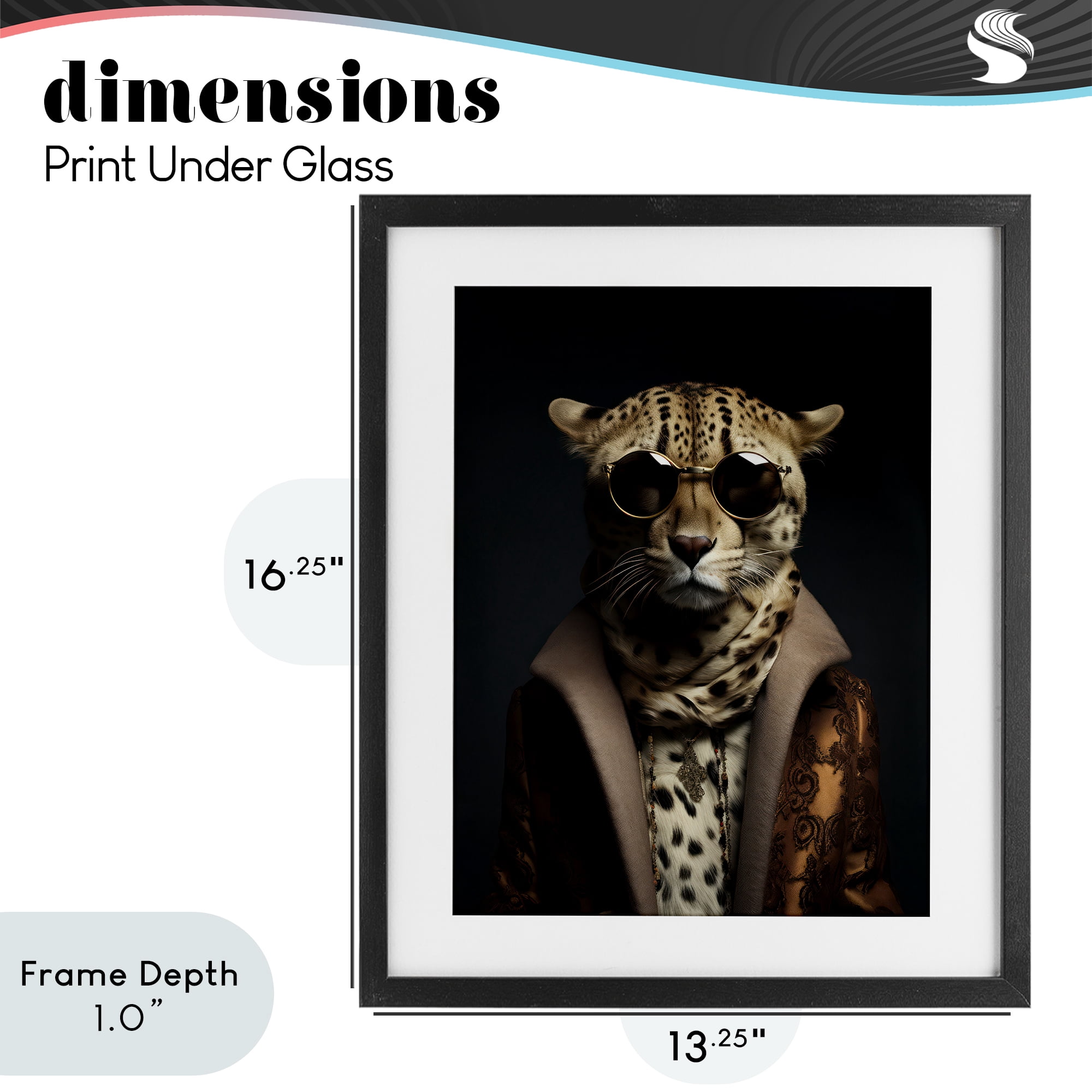 Stupell Industries Luxury Cat Couture Black Framed Print Under Glass, design by Andrea Haase