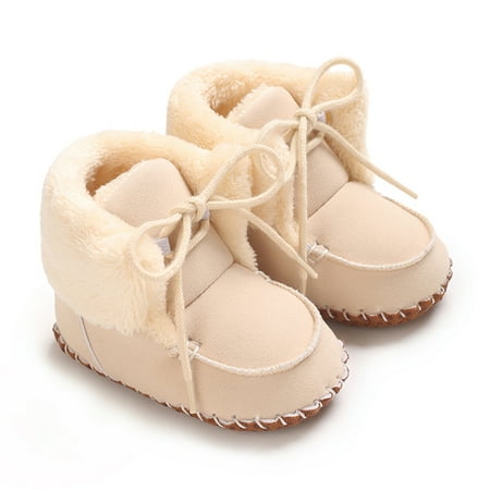 

Shuttle tree Infant Winter Snow Boots Warm Tie Up Baby First Walker Shoes