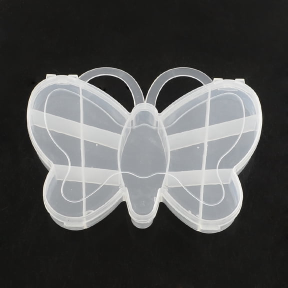 12pc Butterfly Plastic Bead Storage Containers 13 Compartments Clear 11.2x13.8x1.9cm