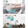 thumbnail image 5 of Pink Teal Ombre Dish Towels Set, Waffle Weave Kitchen Towels 2 Pieces, Modern Abstract Art Gradient Aesthetics Microfiber Hair Face Bath Tea Towel Absorbent Quick Drying Cleaning Dish Cloths 12"x12", 5 of 7