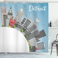 thumbnail image 1 of Ambesonne Michigan Shower Curtain, Detroit USA Skyline Art, 69"Wx75"L, Multicolor, 1 of 3