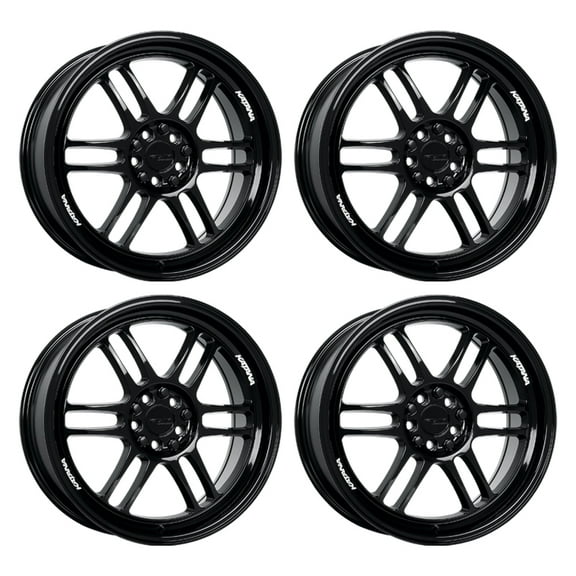 4 x KATANA KR02 18X8 5X100/114.3  40mm Glossy Black Alloy Wheel Rim 18" Inch