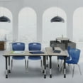 thumbnail image 2 of Regency Kee 60 x 24 in. Mobile Adjustable Classroom Table- Maple & 2 Andy 18 in. Stack Chairs- Blue, 2 of 7