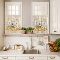thumbnail image 3 of 3 Piece Kitchen Curtains and Valances Set White Daisy Cafe Curtains 24 Inch Length Spring Floral Bees Elegant Pastoral Botanical Valance & Tier Curtain for Living Room Bedroom 54"x18"+27"x24"*2, 3 of 6