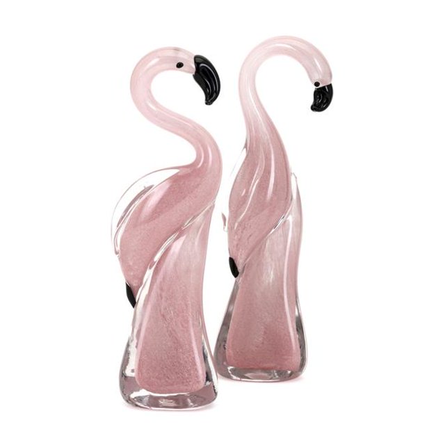 IMAX A0215402 Flamingo Glass Statuaries, Pink - Assorted 2