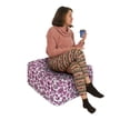 thumbnail image 2 of Love Rectangle Pouf, Pink Hearts and Circles Doodle Style Romantic Floral Design, Under Desk Foot Stool for Living Room Office Ottoman with Cover, 25", Pink Black White, by Ambesonne, 2 of 4