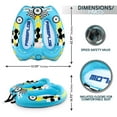 thumbnail image 2 of Watersports Inflatable Towable Booster Tube - Two Person Water Boating Float Tow Raft, Inflatable Pull Boats/Tubes/Towables w/Dual Seats, PVC Bladder, Foam Pad, Nylon Handles, 2 of 7