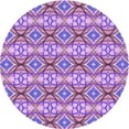 thumbnail image 1 of Ahgly Company Indoor Round Patterned Violet Purple Area Rugs, 4' Round, 1 of 6
