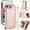 Rosegold, variant on Wallet Case for Apple iPhone 8 Plus/iPhone 7 Plus, with Crossbody Shoulder Strap & Hand Wrist Cards Holder Zipper Pocket Stand Feature Full Protective Shockpoof Case for iPhone 8 Plus/7 Plus,Black