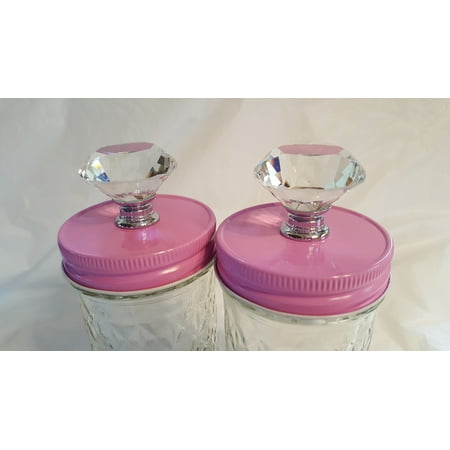 - 2 Pack Pink Mason Jar Canister Knob Converter Tops