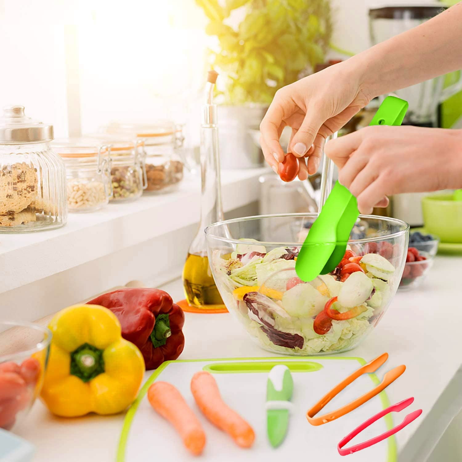 Lot De 8 Pinces De Service Multifonction - Pince à Glaçons, Bonbons, Salade, BBQ - Transparentes