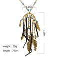 thumbnail image 3 of Collar de Gargantilla con Flecos y Borlas Zulema con Cadena de Turquesa para Mujeres Niñas Dorado, 3 of 8
