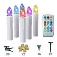 thumbnail image 2 of Set of 6 Flameless Taper Candles with Clips, Flickering LED Christmas Lights for Windows & Trees, Remote Control & Timer Included, Safe Battery Operation, 2 of 9