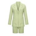thumbnail image 5 of Chbgutlmr 2 Piece Sets for Women Dressy Long Sleeve Open Front Blazer with Shorts Business Casual Suits Set, 5 of 9