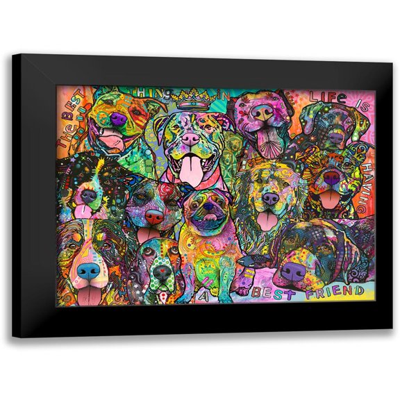 Dean Russo Collection 14x12 Black Modern Framed Museum Art Print Titled - Best Friends