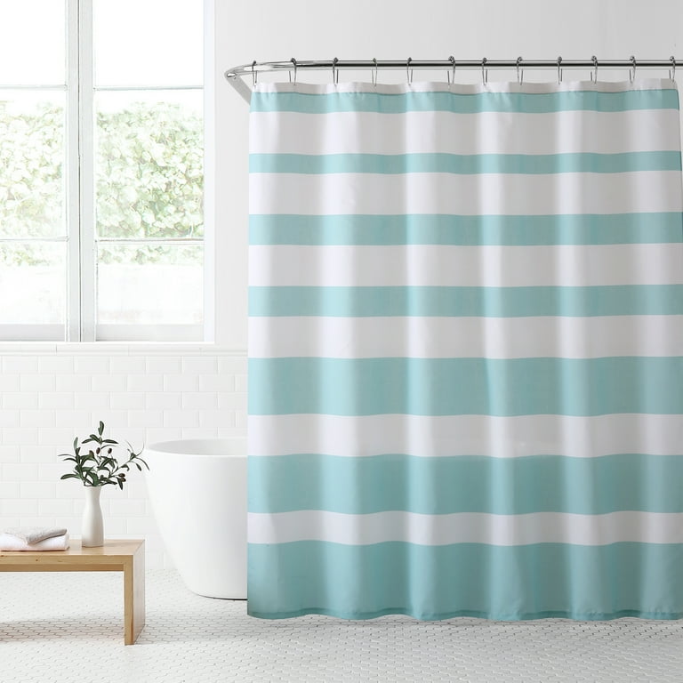 Aqua and white shower curtain outlet