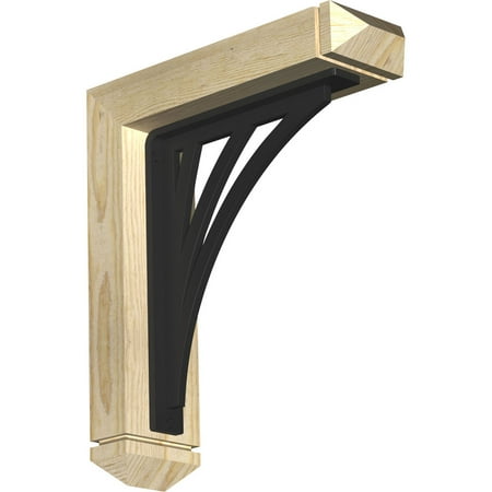 

4 W x 14 D x 16 H Nevio Arts & Crafts Ironcrest Rough Sawn Bracket Douglas Fir (1 1/2 W x 10 D x 12 H Iron Bracket)