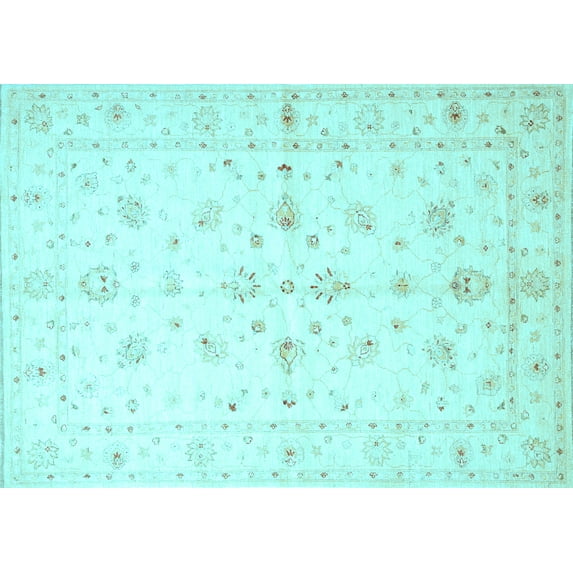 Ahgly Company Indoor Rectangle Persian Light Blue Traditional Area Rugs, 5' x 8'
