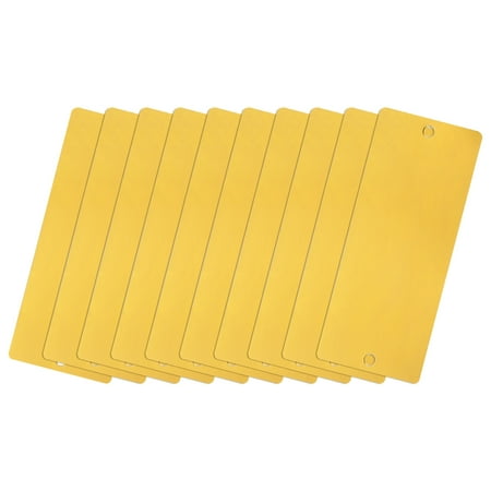 

Uxcell 50x22x0.25mm Aluminium Blank Tags Engraving Blanks with 2 Hole 10Pack (Gold)