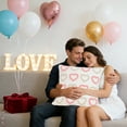 thumbnail image 4 of Leodye 1PCS Cream-style Velvet Pillow 3D Heart Embroidery Stylish Home Living Room Valentine’s Day Sofa Decor Cushion -17.72x17.72in, 4 of 6