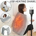 thumbnail image 1 of Home Appliances Clearance ESSSUT Usb Heated Electric Warming Shawl Lap Blanket Heated Throw Blanket Warm For Home Or Car Gray 100X70Cm, 1 of 9