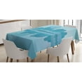 thumbnail image 1 of Blue Tablecloth, Abstract Modern Cityscape Futuristic Composition of Earth Globe Building Urban, Rectangular Table Cover for Dining Room Kitchen, 60 X 90 Inches, Pale Blue Teal, by Ambesonne, 1 of 3