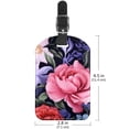thumbnail image 6 of Square 2Pack PU Leather Flower Cruise Luggage Tag with Privacy Cover and Name ID Tag for Travel Handbags Backpacks Luggage Tags, 6 of 6
