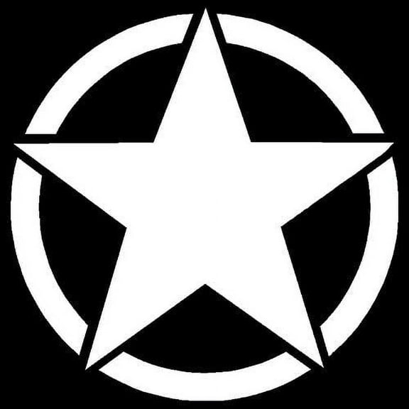 2 Pack - StickerDad® Military Star Vinyl Decal - Size: 4.5", Color: White - Windows, Walls, Bumpers, Laptop, Lockers, etc.