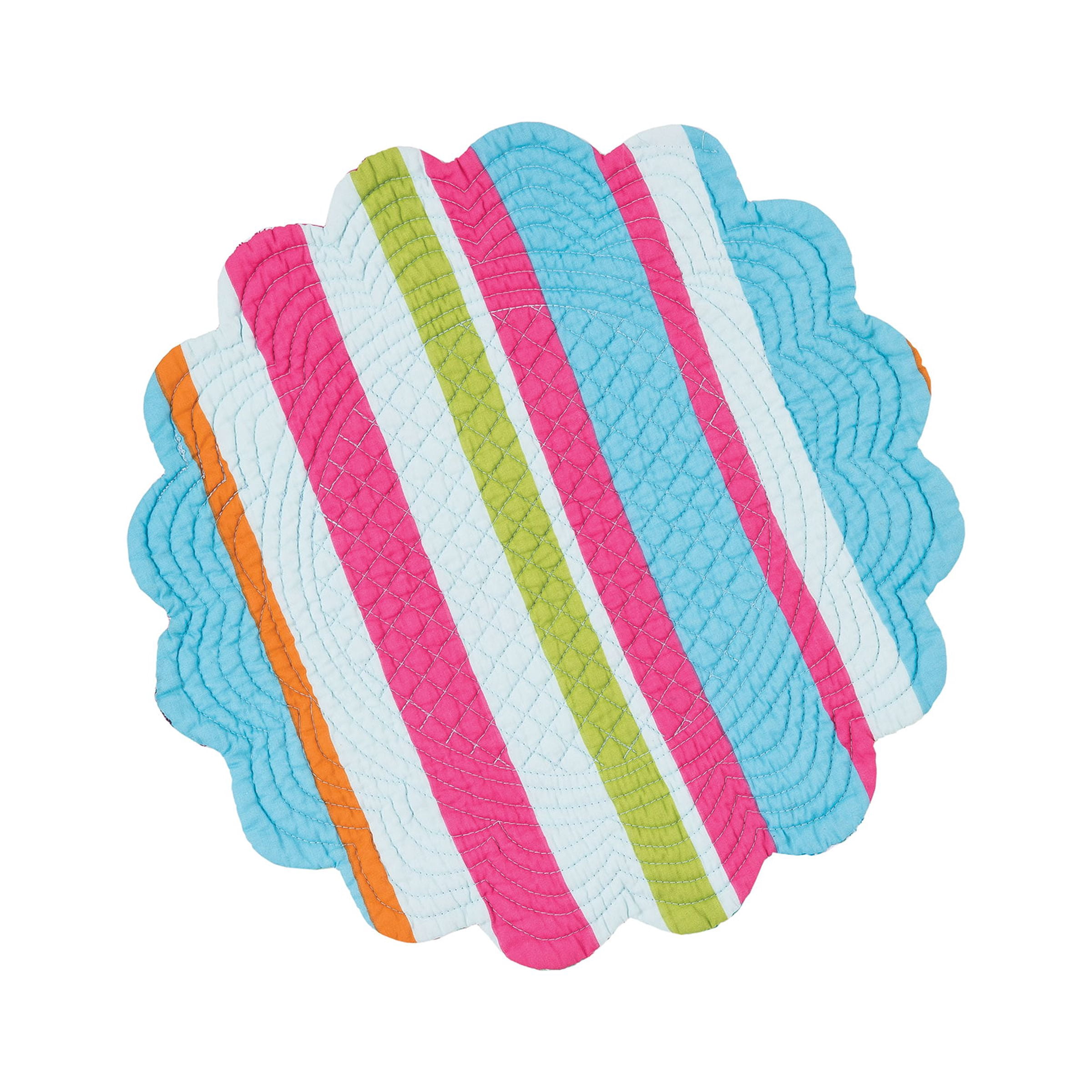 Merritt Island Seashells Round 100% Cotton, Set of 6 Placemats 17"