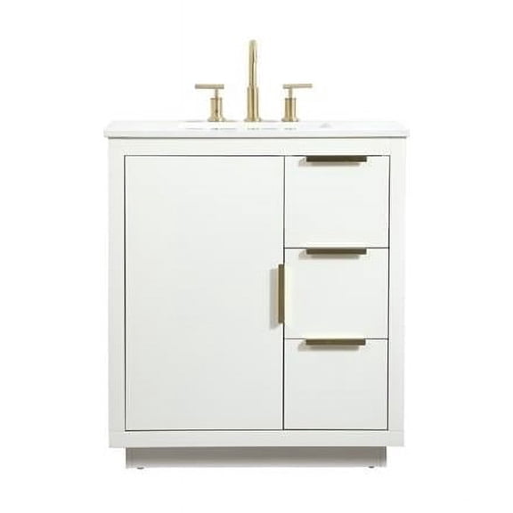 30 in. Single Bathroom Vanity - White