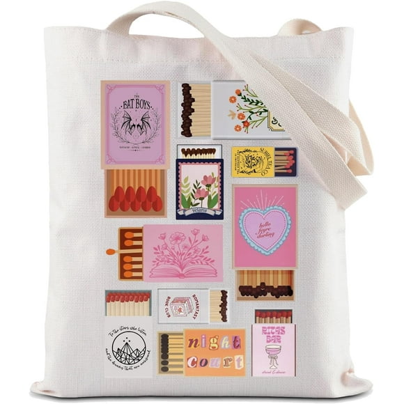 ZJXHPO Acotar Tote Bag Night Court Inspired Reusable Grocery Tote Bag Velaris SJM Gift Fantasty Book Reader Gift
