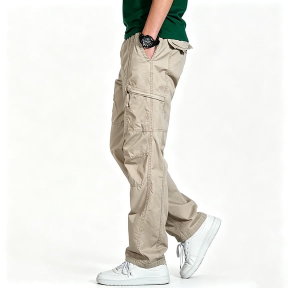 Men Breathable Multi Utility Cargo Trousers Tapered Reinforced Rugged 6 Pocket Outdoor Cargo Pants S-XL
