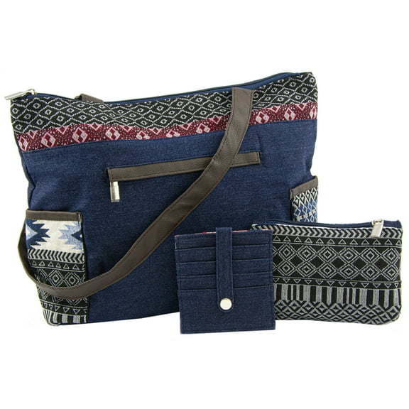 Canyon Sky Sedona Denim Handbag, Credit Card Holder and Coin Purse