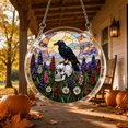 thumbnail image 2 of Halloween Skull Acrylic Puzzle Hanging Decor Set, Spooky Skeleton Ornaments for Wall Window Tree Indoor Party Black, 2 of 6