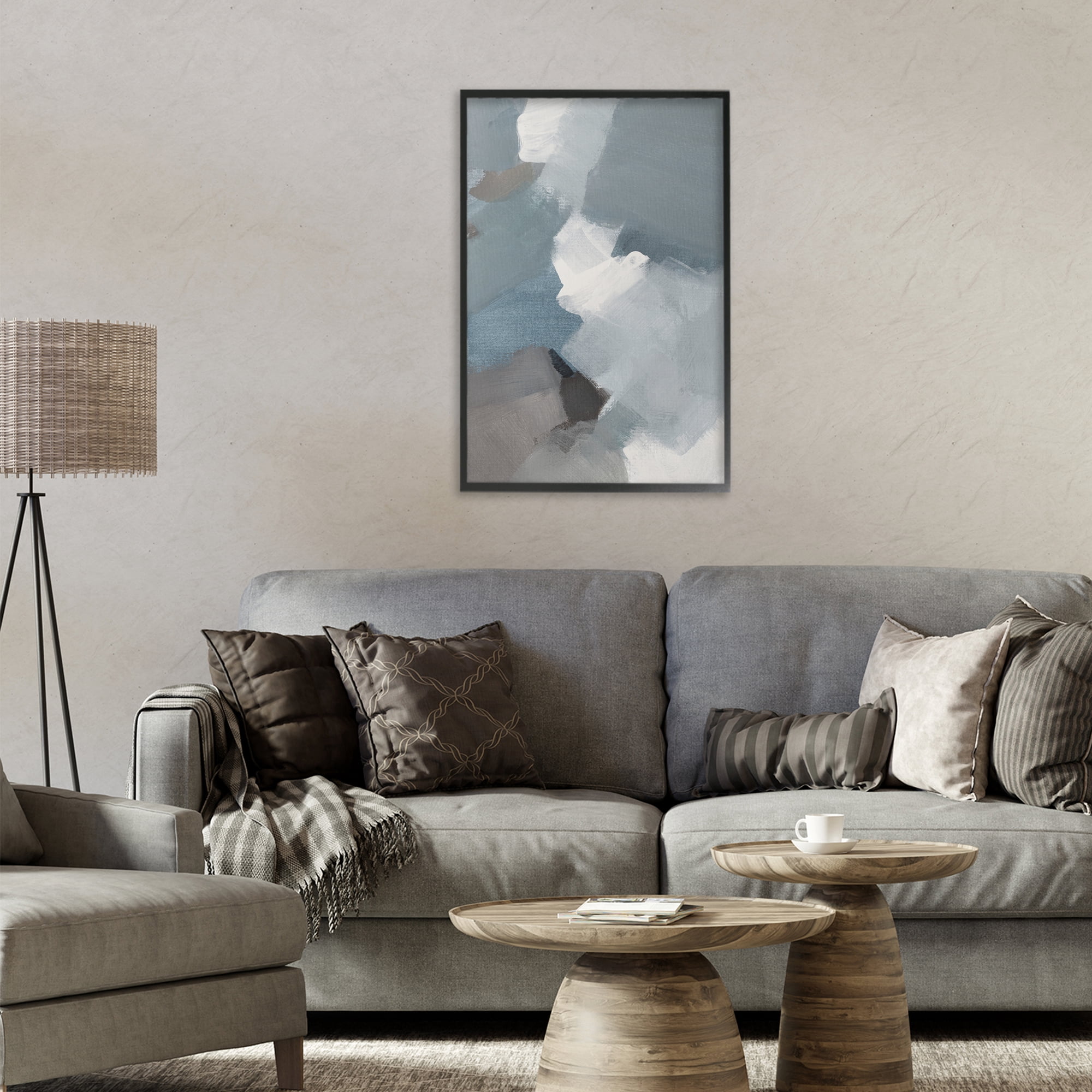 Stupell Industries Stormy Grey Abstract Black Framed Giclee Art, design by Lanie Loreth