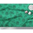 thumbnail image 2 of Soimoi Green Georgette Viscose Fabric Sun & Text Printed Fabric 1 Yard 42 Inch Wide, 2 of 3