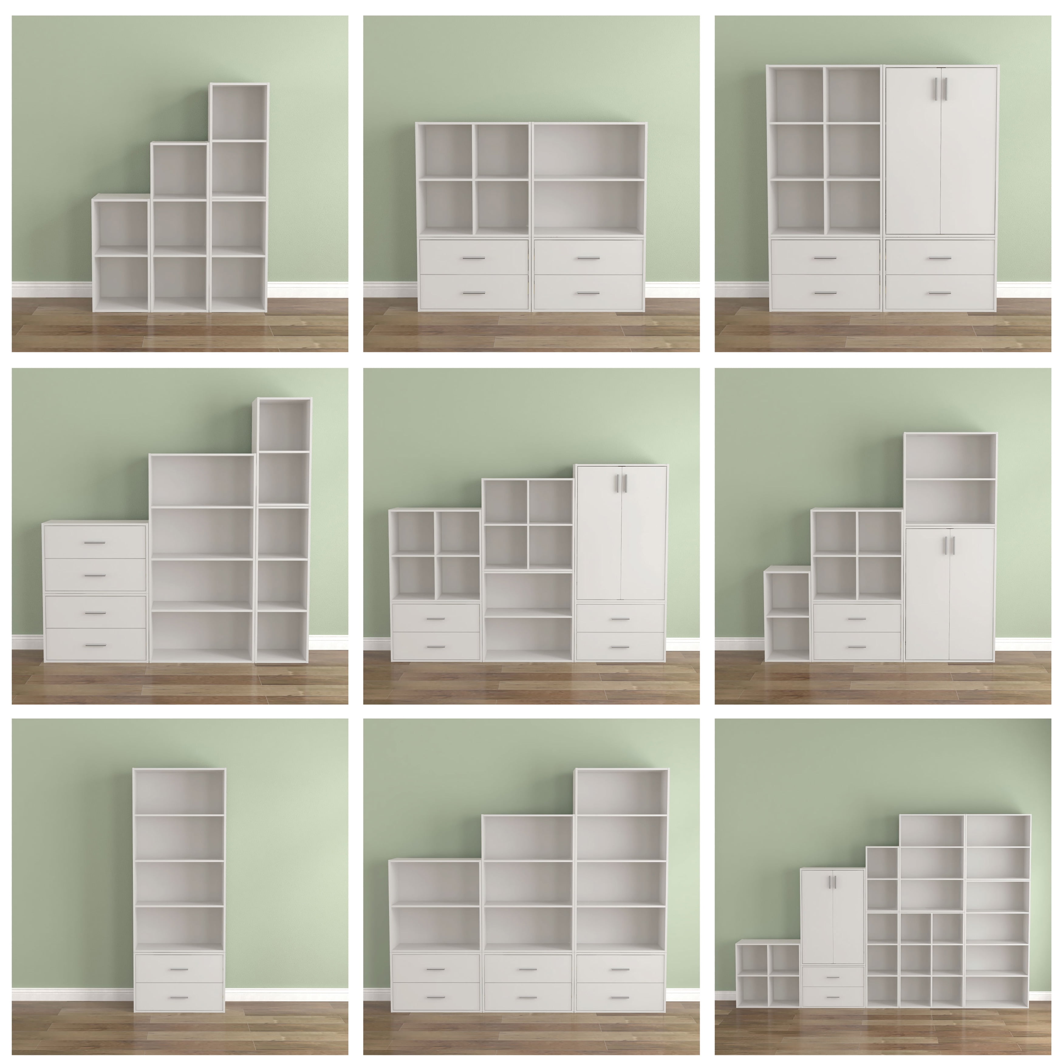 Furniture of America Brooks Stackable 4-Tier Wood White Bookcase