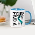 thumbnail image 3 of CafePress - Cervicalcancer Findacure Mug - 11 oz Ceramic Mug - Novelty Coffee Tea Cup, 3 of 4