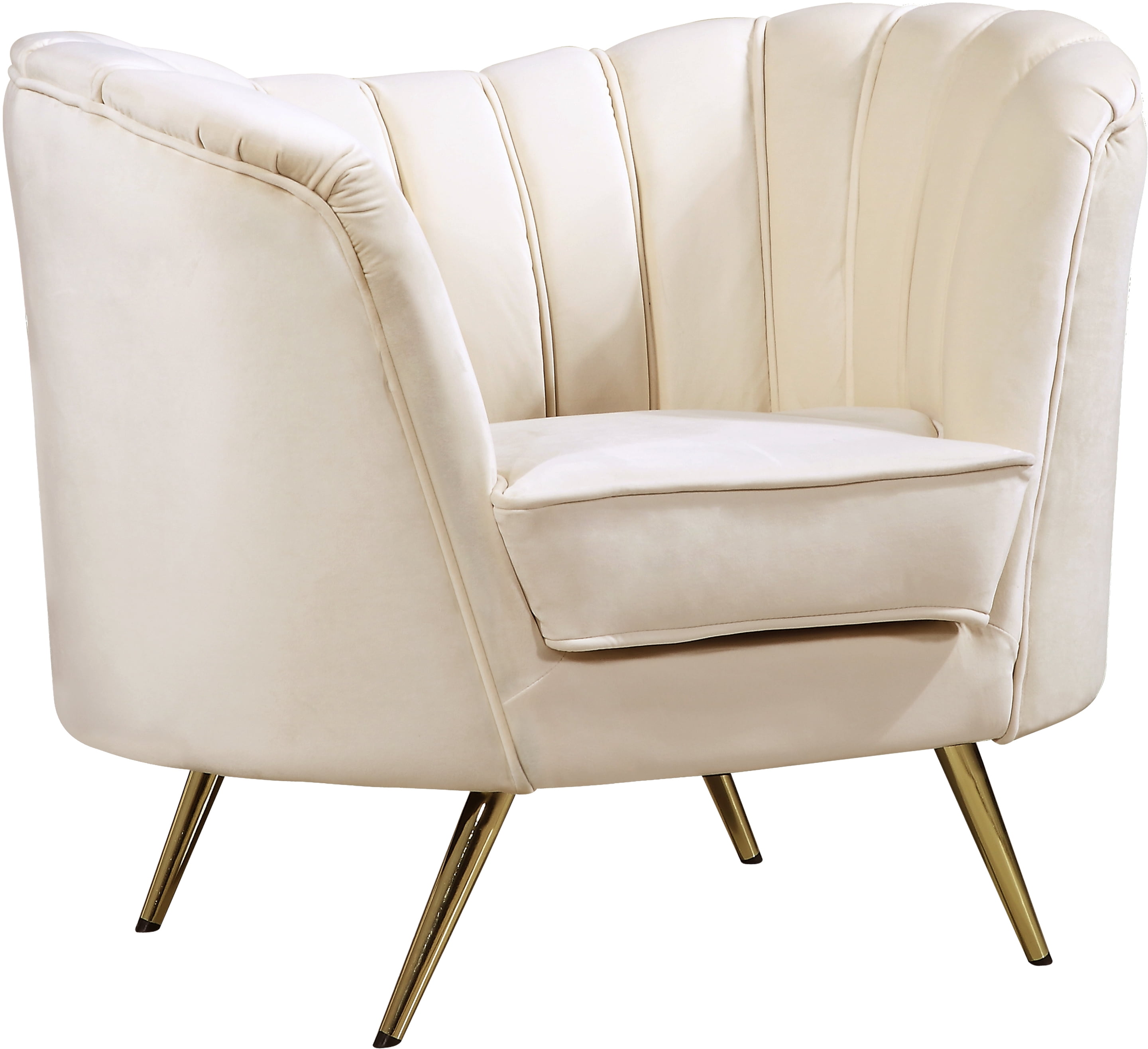 Margo Cream Velvet Chair-Color:Cream Velvet,Style:Contemporary ...