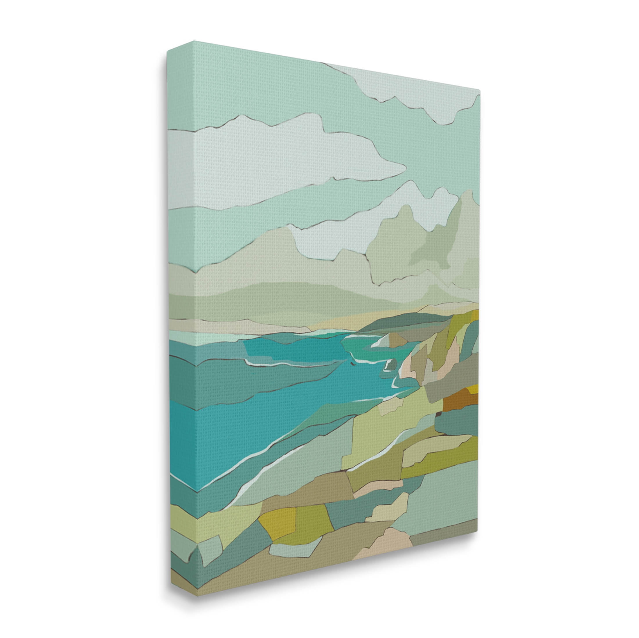 Stupell Industries Contemporary Mountainous Blocked Shore Graphic Art Gallery Wrapped Canvas Print Wall Art, Design by Nikita Jariwala