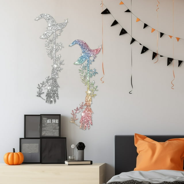 Pegatinas Decorativas de Halloween: Brujas para La Pared | Decoración Festiva para Ventanas | 25 X 9 X 0,1 Cm | Pvc Multicolor | 13 G