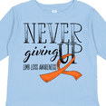 thumbnail image 4 of Inktastic Never Giving Up Limb Loss Awareness Orange Ribbon Boys or Girls Long Sleeve Toddler T-Shirt, 4 of 5