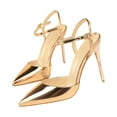 thumbnail image 2 of XIMIN Women High Heeled Sandal Sexy Pointed Toe High Heel Slingback Pumps Sandals Cutout Strappy Stiletto Slip on Formal Casual Shoes Party Wedding (7.5, Rose Gold), 2 of 4