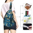thumbnail image 3 of HAWEE Chest Bags for Women Medium Size Sling Backpack Waterproof Fabric, Sun and Moon, 3 of 7