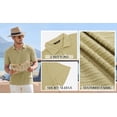 thumbnail image 4 of RICHCOIN Mens Casual Polo Shirt Summer Short Sleeve Vacation Button Beach Knit Stretchy Golf Shirts, 4 of 7