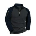thumbnail image 3 of Betivan Men's Quarter Zip Pullover Polar Fleece Sweater Raglan Sleeve Half Zip Mock Neck Midweight Colorblock Sweatshirt, 3 of 9