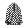 thumbnail image 3 of Black and White Checkered Backpack for School,Cute School Bag,Schoolbag with Adjustable Shoulder Straps & Padded Back,15.3"x11"x7.1".﻿, 3 of 6